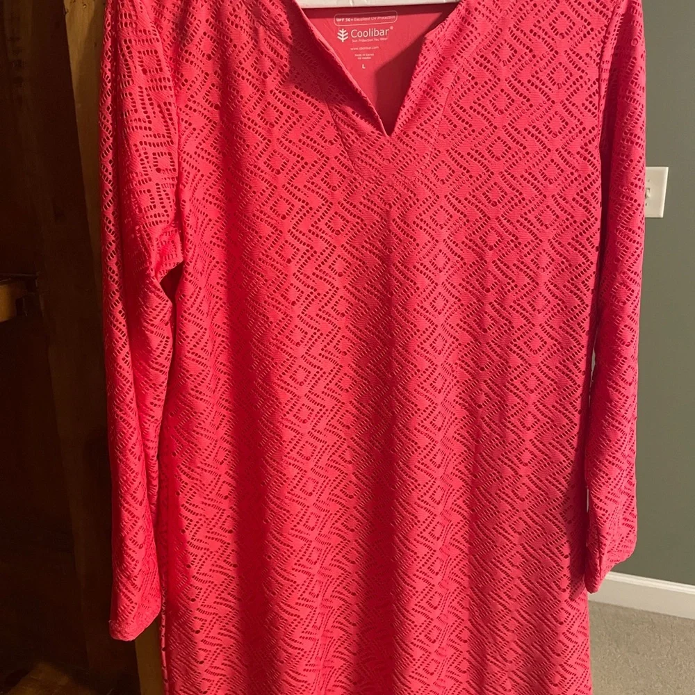 Women's Coolibar Swim Cover-Up - Pink - Size L - Picture 3 of 9